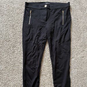 Loft Black Front Zipper Skinny pants